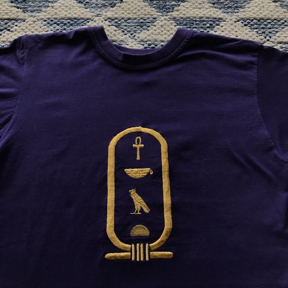 NWOT 100% Egyptian Cotton Hieroglyphic Embroidered - Picture 6 of 7